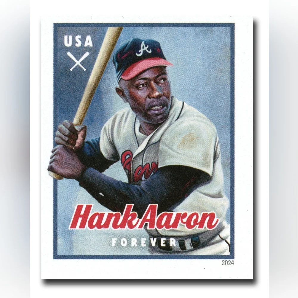 100 USPS 2024 Hank Aaron Baseball Forever‎ Stamps Postage Bachelor Party Invites